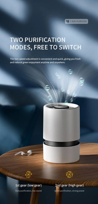 Desktop Air Purifier With HEPA Filter Portable Air Cleaner Odor Remover Air Freshener for Bedroom Office Mini Air Purifier PM2.5