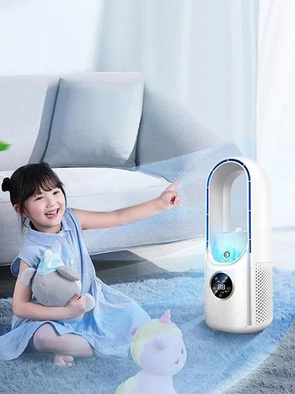 Electric Bladeless Fan USB Air Cooling Fan Mini Air Conditioner Venty Fan Portable Desktop Fanless Blade Cooler