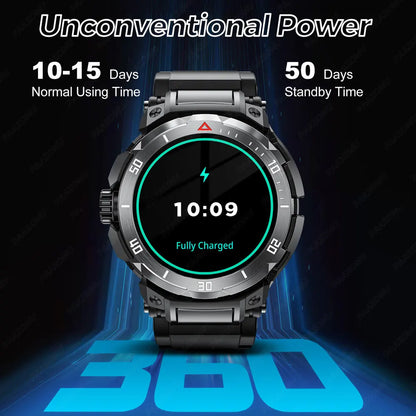New 3 in 1 Smart Watch for Men With TWS Headset Rugged Military Bluetooth Call Fitness Tracker IP67 Waterproof  for Android iOS