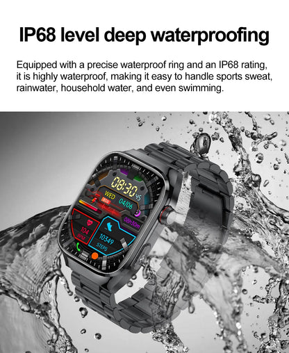 2025 New Three Highs Blood Pressure Smartwatch ECG Uric Acid Heart Rate Clock Body Analysis Health Monitoring Watches