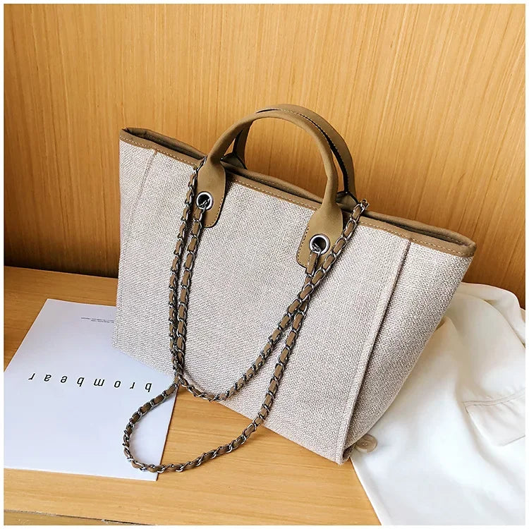 Fashion Make Up Designer Big Women's New Korean Fashion Casual Large Capacity Shoulder Crossbody Chain Tote Bag