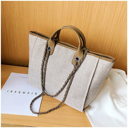 Fashion Make Up Designer Big Women's New Korean Fashion Casual Large Capacity Shoulder Crossbody Chain Tote Bag