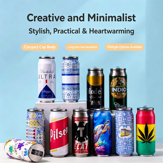 1 pc 500ML Thermos with Straw 304 Stainless Steel Beer Bottle Cola Can Termos Para Cafe Beer Cold Keeper Home Kitchen Drinkware