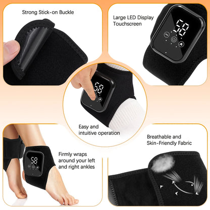 Foot Massager Hot Compresses Vibration Massager Ankle Protection Strap USB Foot and Ankle Joint Protection Fatigue Relieve
