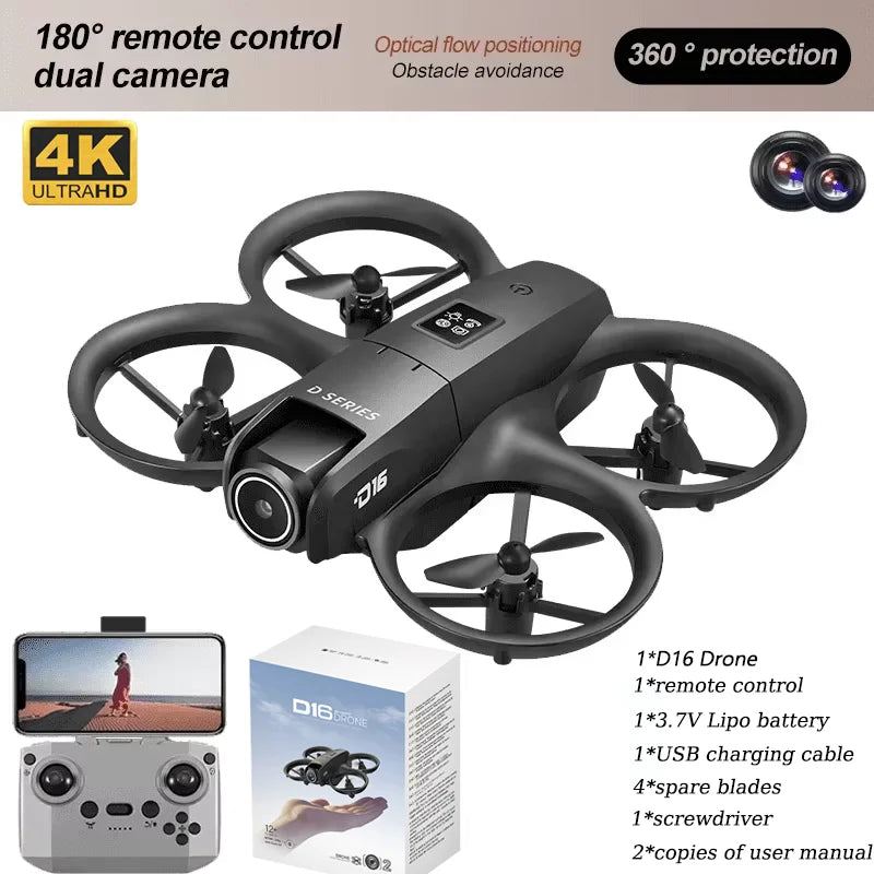 2025 NEW D16 Mini Drone 8K WIFI GPS Professional HD Aerial Photography Remote Control Aircraft HD Dual Camera Quadcopter Toy UAV
