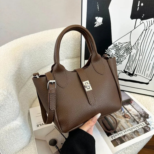 Ladies Tote Bag Crafted From Fine Leather Featuring Trendy Commuter Design And Paris Casual Vintage Look