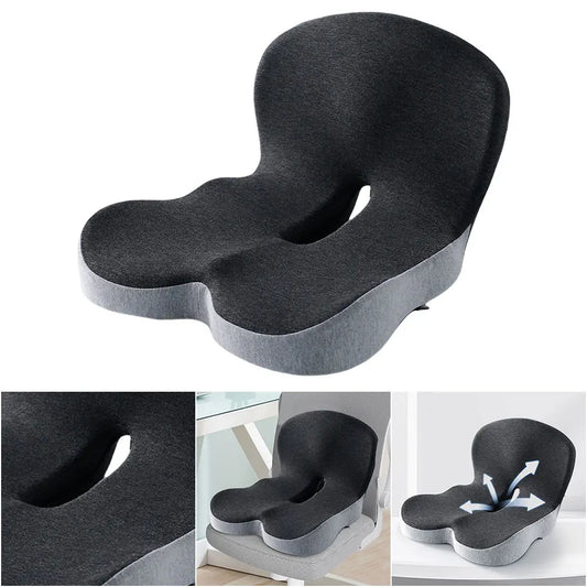 Memory Foam L-Shaped Integrated Office Chair Cushion with Lumbar Support Car Seat Cushion for Office Workers Car Drivers