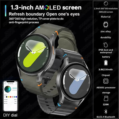 Watch 7 Upgrade GPS Smart Watch Men Women AMOLED HD Screen Compass Heart Rate Fitness Sport Waterproof Bluetooth Call Smartwatch
