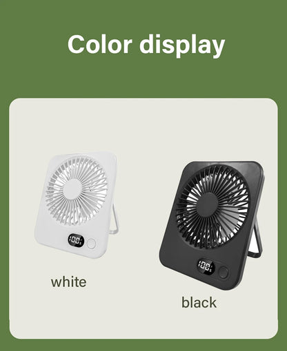 Desk Fan Portable Desktop Fan Mini USB Rechargeable Fans 5 Speed Adjustable 180° Foldable Portable Small Silent Fan for Office