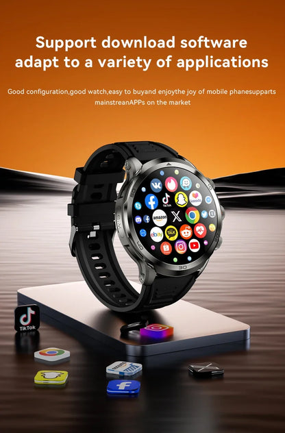 2025 NEW 4G Full Netcom H19 Smartwatch Android System 1.95 Inch 720*720 Amoled Screen 190° Rotating Camera Smart Watch GPS WIFI