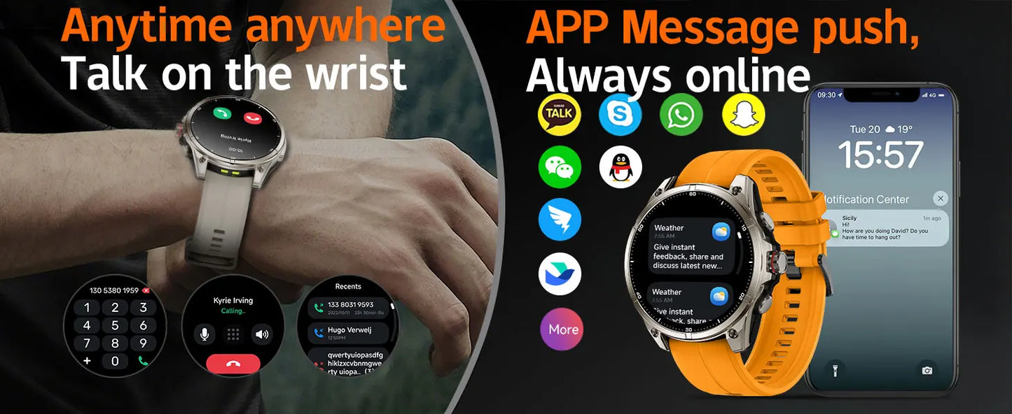 2025 New Premium GPS Smart Watches Outdoor Altimeter Barometer AMOLED Screen Built-in GPS Compass Military Sports Smartwatch Men