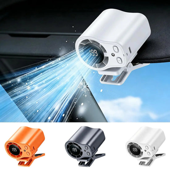 Clip-On Car Fan 360 Degree Rotatable 100-Speed Multi-Scene Portable Fan Long Service Life Lightweight USB Rechargeable