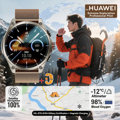 2025 New Premium GPS Smart Watches Outdoor Altimeter Barometer AMOLED Screen Built-in GPS Compass Military Sports Smartwatch Men
