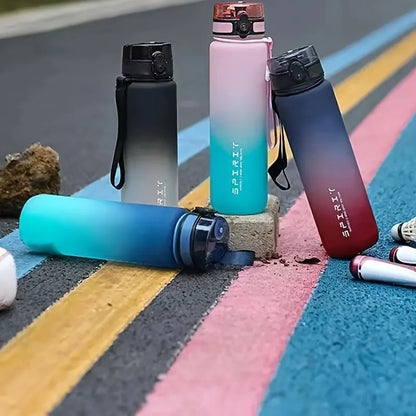 1L Large Capacity Sports Water Bottle Motivational Leak Proof Portable Reusable Plastic Cups Outdoor Travel Gym Jugs