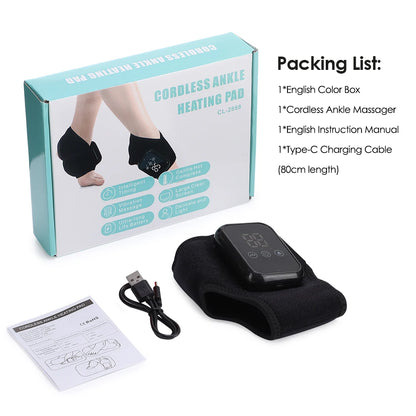 Foot Massager Hot Compresses Vibration Massager Ankle Protection Strap USB Foot and Ankle Joint Protection Fatigue Relieve