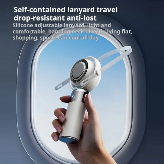 Handheld Fan High Speed Fan Handheld Outdoor Portable Fan Rechargeable Model Digital Life Display Model Strong Wind Long Battery