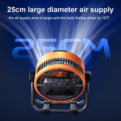 20000mAh Camping Fan Rechargeable Portable Outdoor Camping Ceiling Fan Wireless Tent Fan with Hook and Light Air Circulators