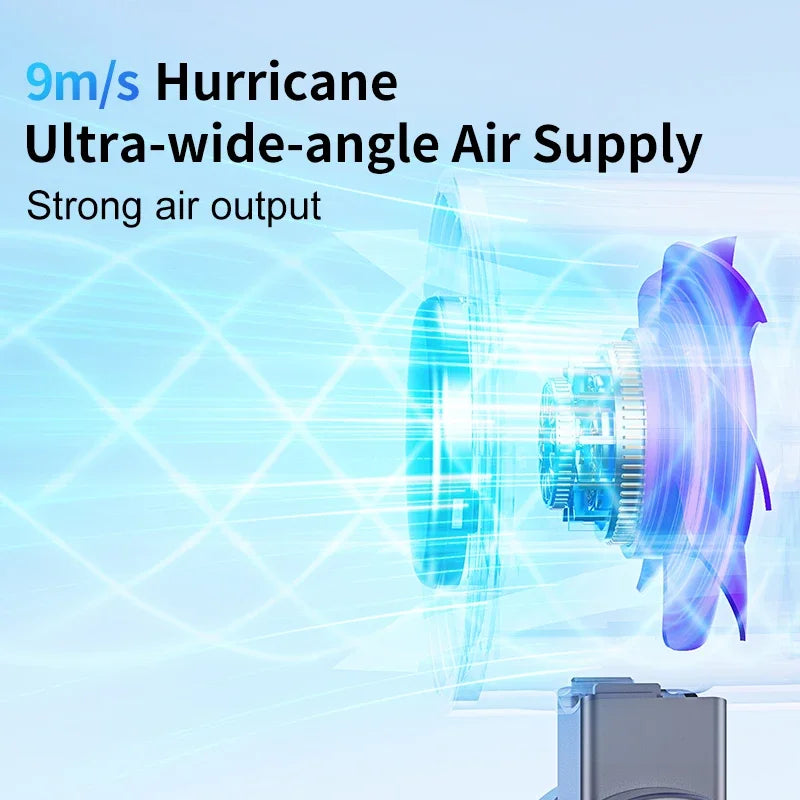 2025 New Portable Hanging Neck Fan 135° Rotation Desktop Mini Fan Handheld Foldable 199 High-speed Powerful Turbo Fan Outdoor