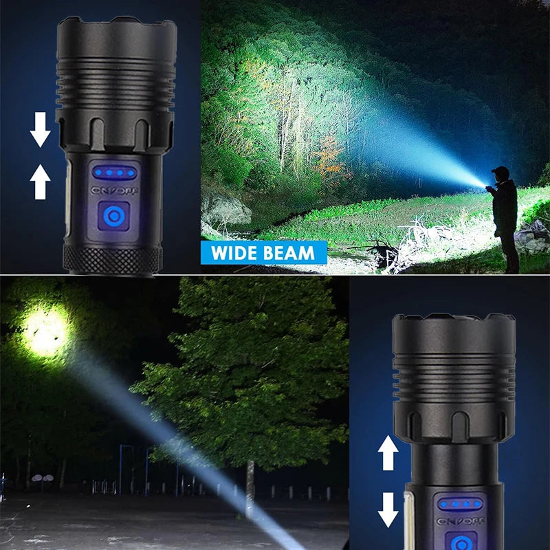 Super Powerful Led Flashlights High Power Rechargeable Torch Light Built-in Battery For Fishing Hunting Camping Lantern