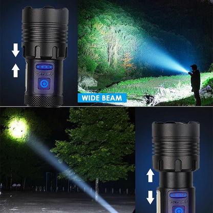 Super Powerful Led Flashlights High Power Rechargeable Torch Light Built-in Battery For Fishing Hunting Camping Lantern