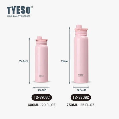 Tyeso Thermos Bottle Car Insulated Flask Water Tumbler for Outdoor Sports Travel Vacuum Flasks Stainless Steel Thermal Cup