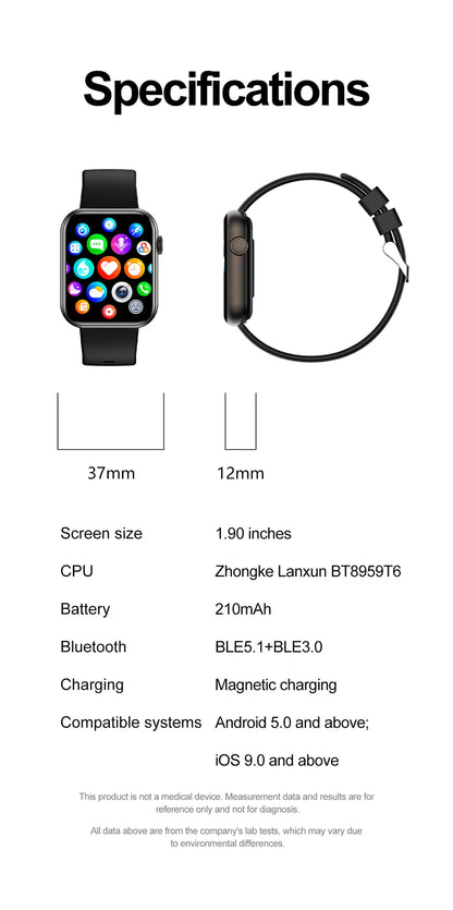 2025 New For XIAOMI Smart Watch Full Touch Screen Bluetooth Call Heart Rate Waterproof Watches Sports Bracelet Smartwatch Women