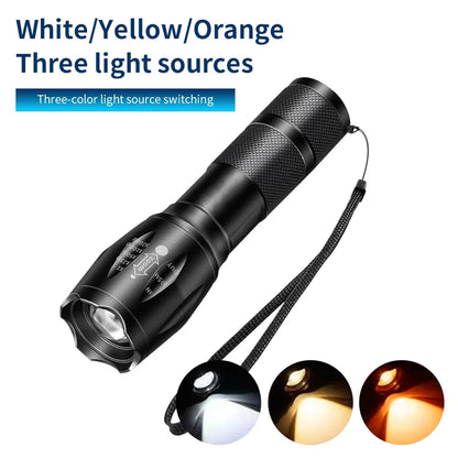 LED Aluminum Flashlight Outdoor Adventure Sports Emergency Flashlight Premium Black Color Changeable Light Compact and Portable
