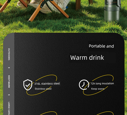 2024 Thermal Pot Large Capacity Men Outdoor Thermal Cold Preservation Dual Use Water Cup