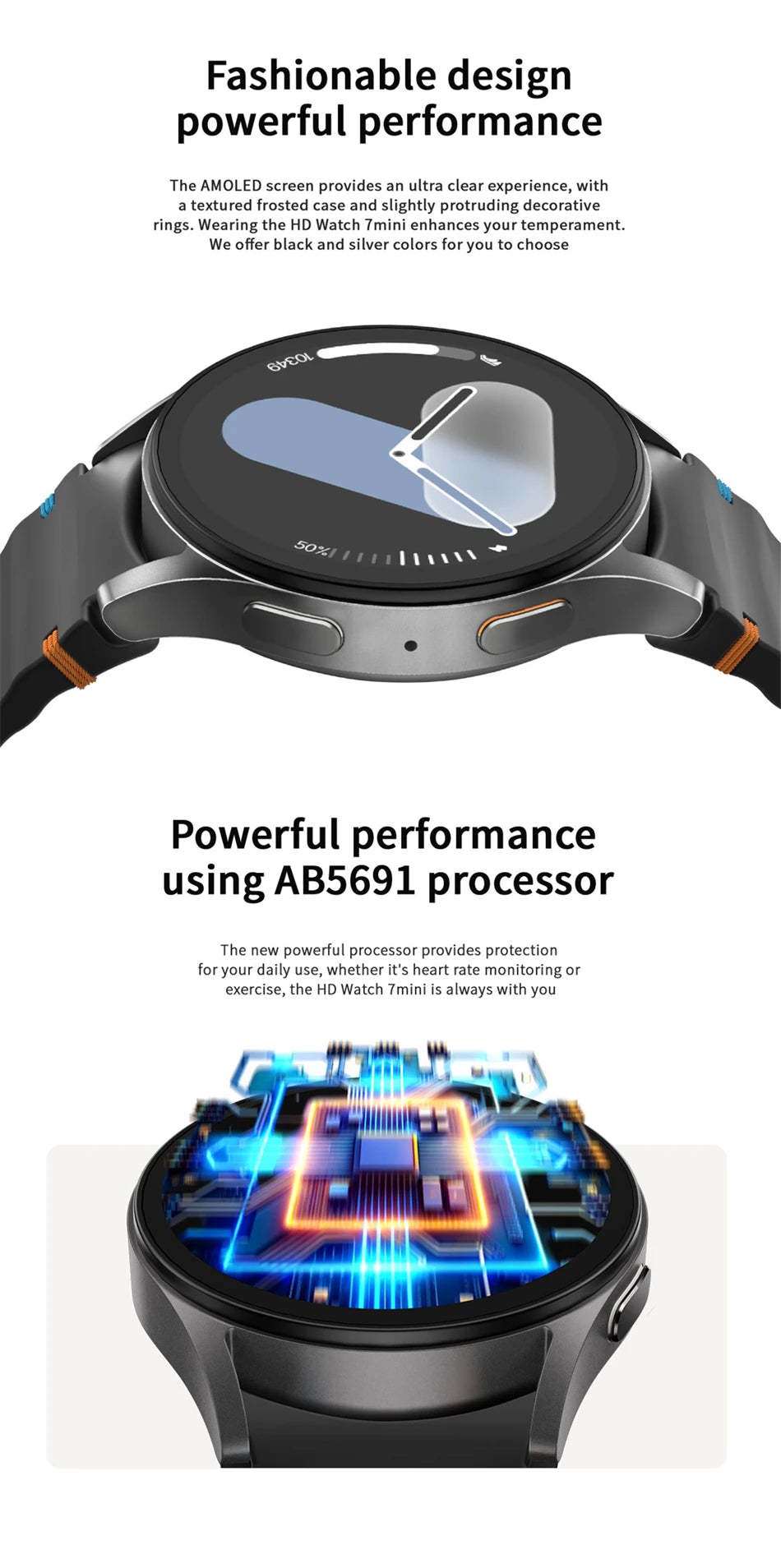 Watch 7 Upgrade GPS Smart Watch Men Women AMOLED HD Screen Compass Heart Rate Fitness Sport Waterproof Bluetooth Call Smartwatch