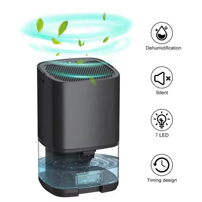 Smart Air Purifier Portable Silent Dehumidifier Home Dehumidifier Dryer Bedroom Office Kitchen Deodorizer Dryer US Plug