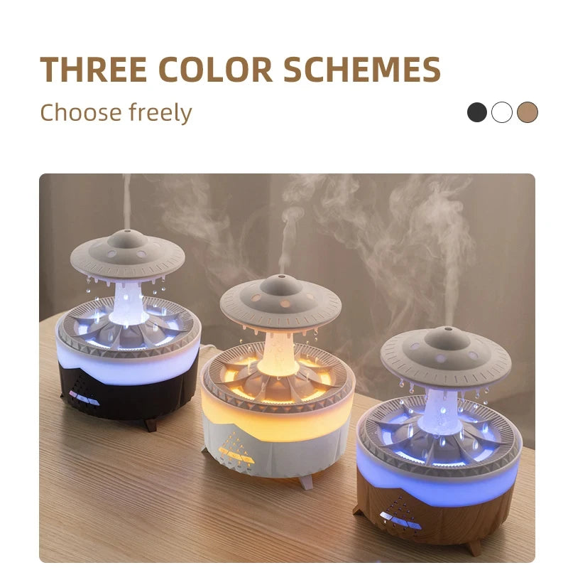 Rain Cloud Night Light Humidifier With Raining Water Drop Sound And 7 Color Led Light Essential Oil Diffuser Aromatherapy
