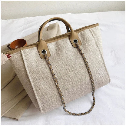Fashion Make Up Designer Big Women's New Korean Fashion Casual Large Capacity Shoulder Crossbody Chain Tote Bag