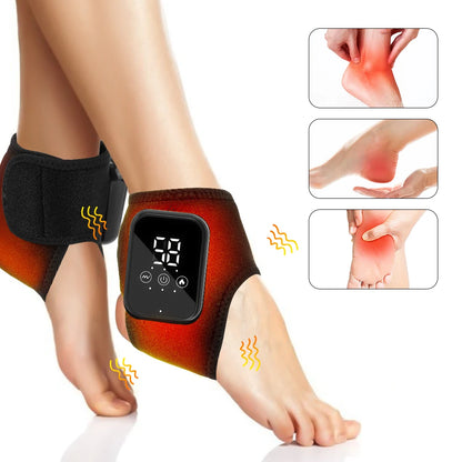 Foot Massager Hot Compresses Vibration Massager Ankle Protection Strap USB Foot and Ankle Joint Protection Fatigue Relieve