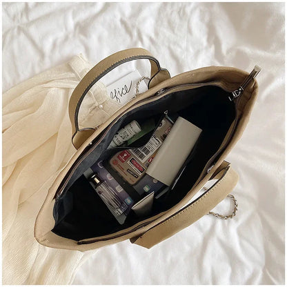 Fashion Make Up Designer Big Women's New Korean Fashion Casual Large Capacity Shoulder Crossbody Chain Tote Bag