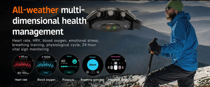 2025 New Premium GPS Smart Watches Outdoor Altimeter Barometer AMOLED Screen Built-in GPS Compass Military Sports Smartwatch Men