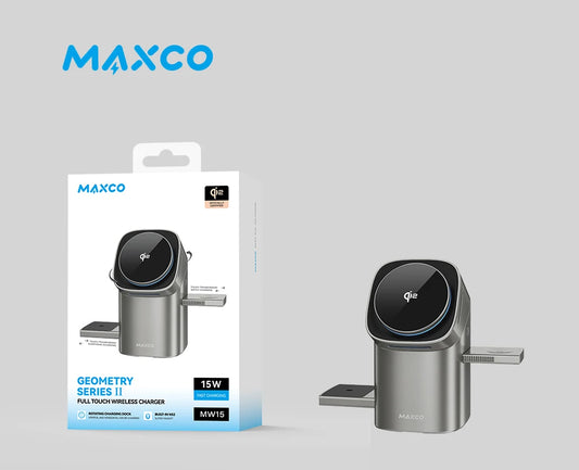 MAXCO Qi2 Magnetic Wireless Charger Fast Charger 3-in-1 Intelligent Fast Charging 15W for IPhone 15/16/17 for iwatch & AirPods