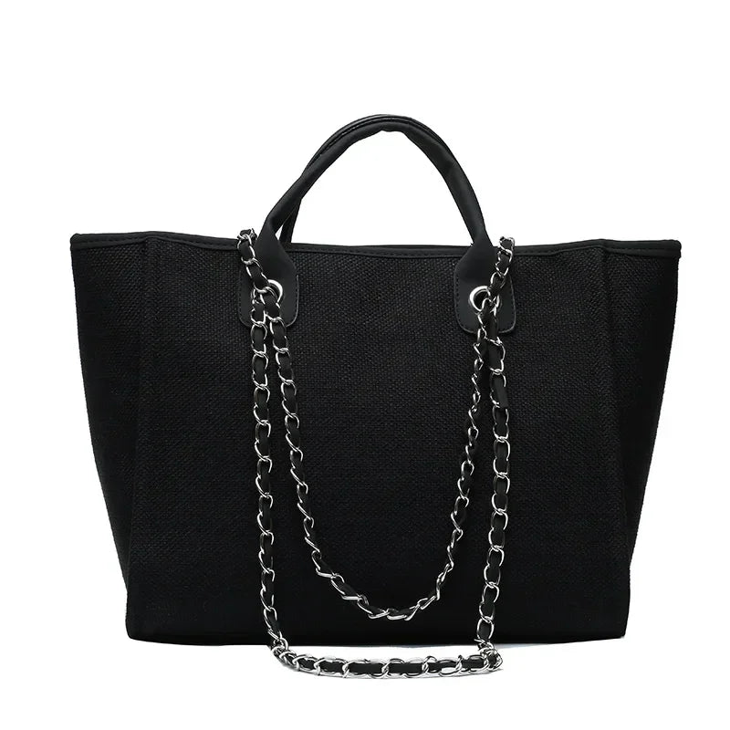 Fashion Make Up Designer Big Women's New Korean Fashion Casual Large Capacity Shoulder Crossbody Chain Tote Bag