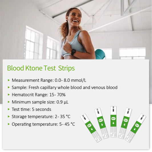 Fast Test Blood Ketone Meter Kit for Keto Diet with Ketone Monitor and Strips 30pc with Lancets Ketosis&Ketogenic Diet