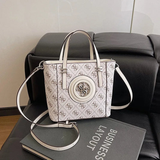 2025 Summer Women's Printed Letter Tote Bag, Large Capacity Shoulder & Crossbody Purse, Trendy Handheld Design for Everyday Use