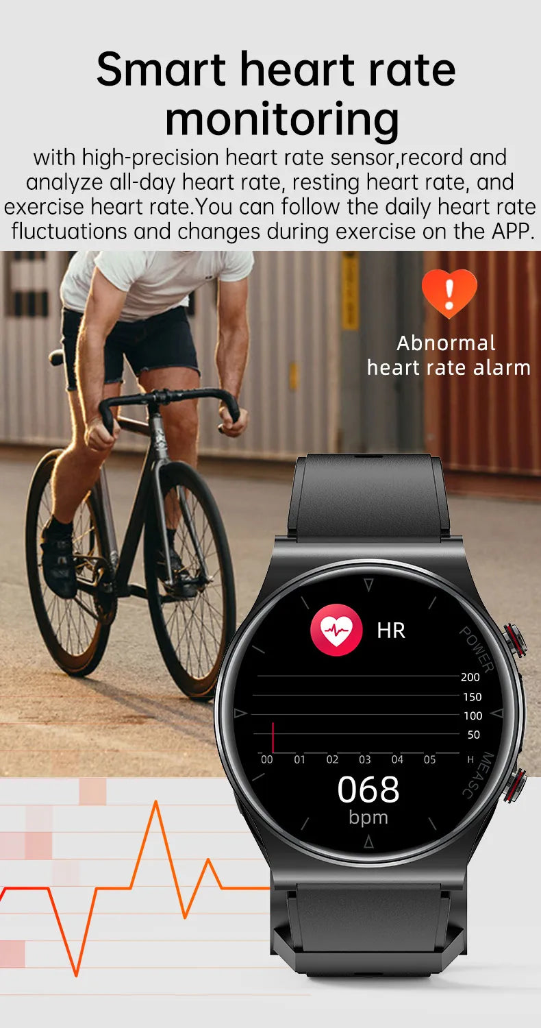 P70 Smart Watch Air Pressure Pump Blood Pressure Medical Grade ECG+PPG Heart Rate Blood Pressure Measurement Elder Health Watch