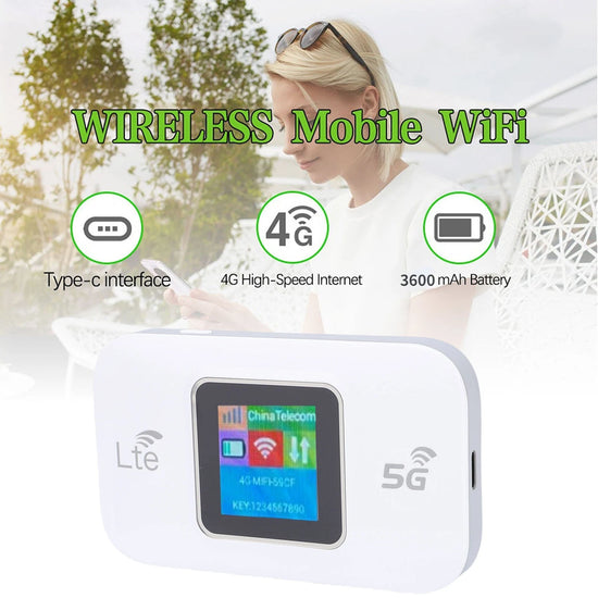 Portable WiFi Hotspot Device Mobile Hotspot 5G 300Mbps High Speed USB Power Supply LTE Portable WiF Router for Travel Outdoor