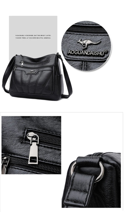 Soft Leather Women Bag Branded Designer Ladies Handbag Purses, Luxury Female Shoulder Bag Large Capacity Crossbody Bags Sac