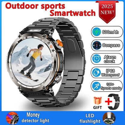 Smart Watch HT30 Bluetooth Call Men Outdoor Sports Fitness Compass Heart Rate Health Monitoring 600mAh Large Battery Smartwatch