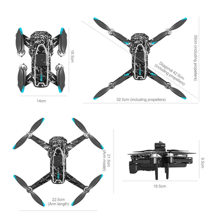 New D13 RC Drone 4K Professional HD Triple Camera 5G WIFI FPV Dron 360° Obstacle Avoidance Brushless Large Screen Quadcopter