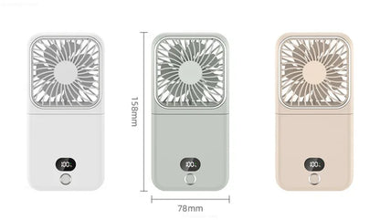Portable Folding Electric Fan 3-in-1 Mini Handheld Cooling Fan Handheld with Power Bank Makeup Mirror Student Small Fan Outdoor