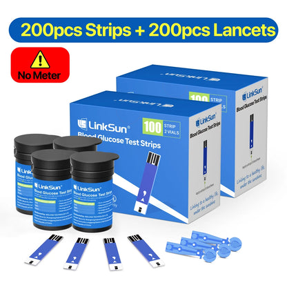 LinkSun Blood Glucose Meter G-425-3 Glucosemeter Kit No Code For Diabetes Tester 10/50/100pcs Strips Medical Blood Sugar Monitor