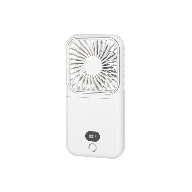 Portable Folding Electric Fan 3-in-1 Mini Handheld Cooling Fan Handheld with Power Bank Makeup Mirror Student Small Fan Outdoor