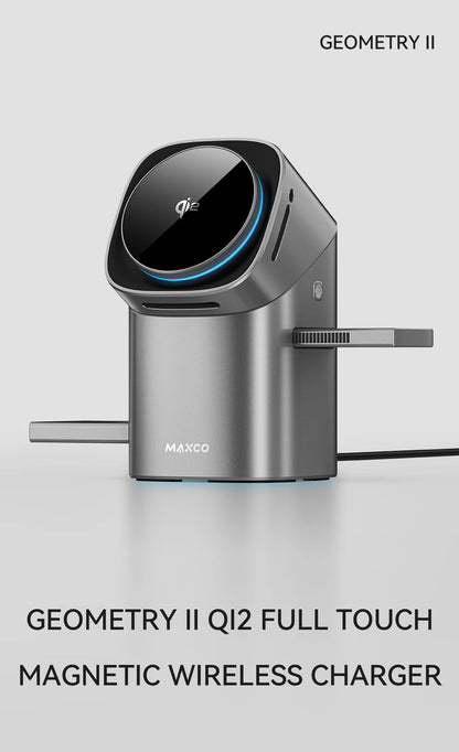 MAXCO Qi2 Magnetic Wireless Charger Fast Charger 3-in-1 Intelligent Fast Charging 15W for IPhone 15/16/17 for iwatch & AirPods