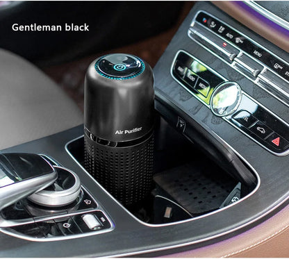 Portable Car Air Purifier USB Rechargeable Fresh Air Negative Ion Cleaner Oxygen Removes PM2.5 Smoke Odors Ionizer Cleaner