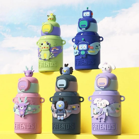 1pc Cute Girls 316 Stainless Steel Insulated Mug Student Cartoon Mug Silicone Sleeve Insulated Water Bottle